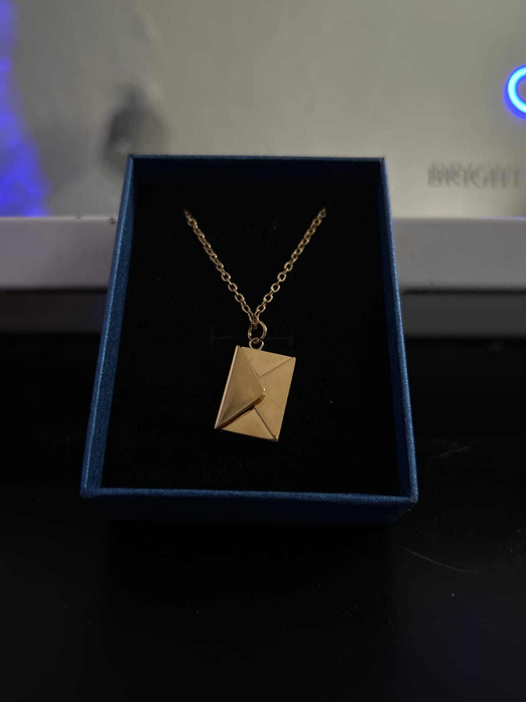 Customer photo review of Personalized Envelope Necklace