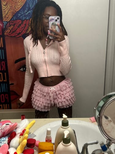 Customer photo review of Pink Chiffon Shorts for Summer Days