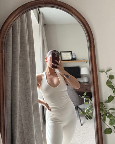 Customer photo review of The Halter Tank / Crème