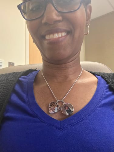 Customer photo review of Photo Engraved Necklace Memorial Gift (Manual Upload)