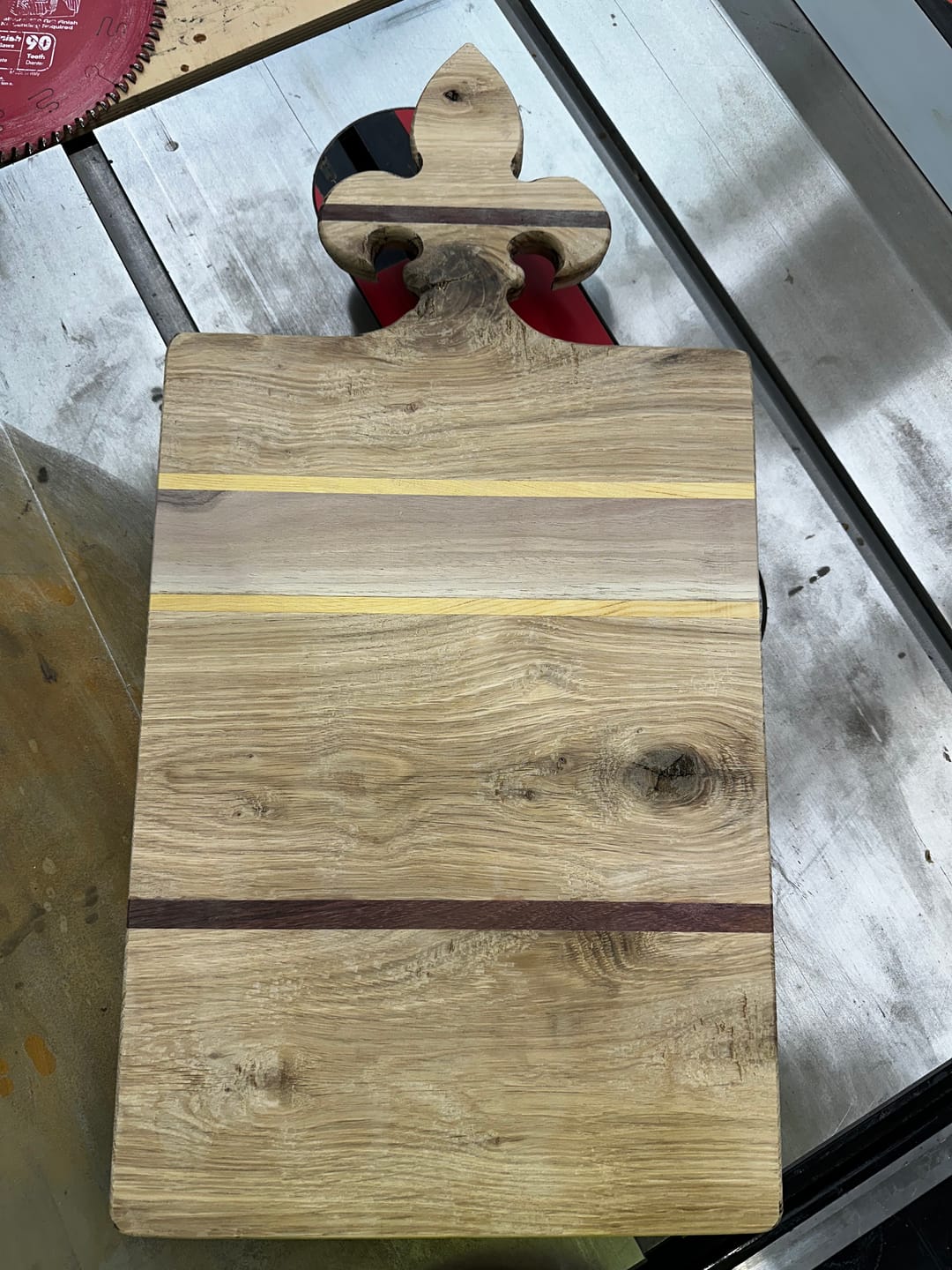 Customer photo review of Fleur-De-Lis Handle Acrylic Router Template
