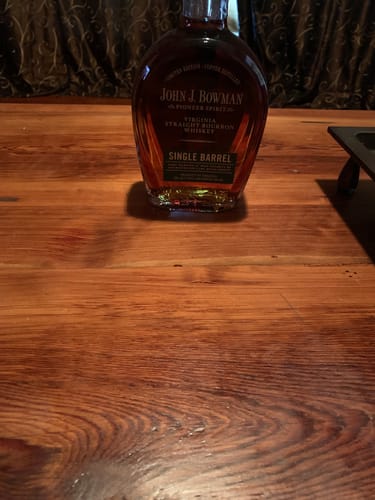 Customer photo review of John J. Bowman Limited Edition Single Barrel Bourbon Whiskey (750ml)