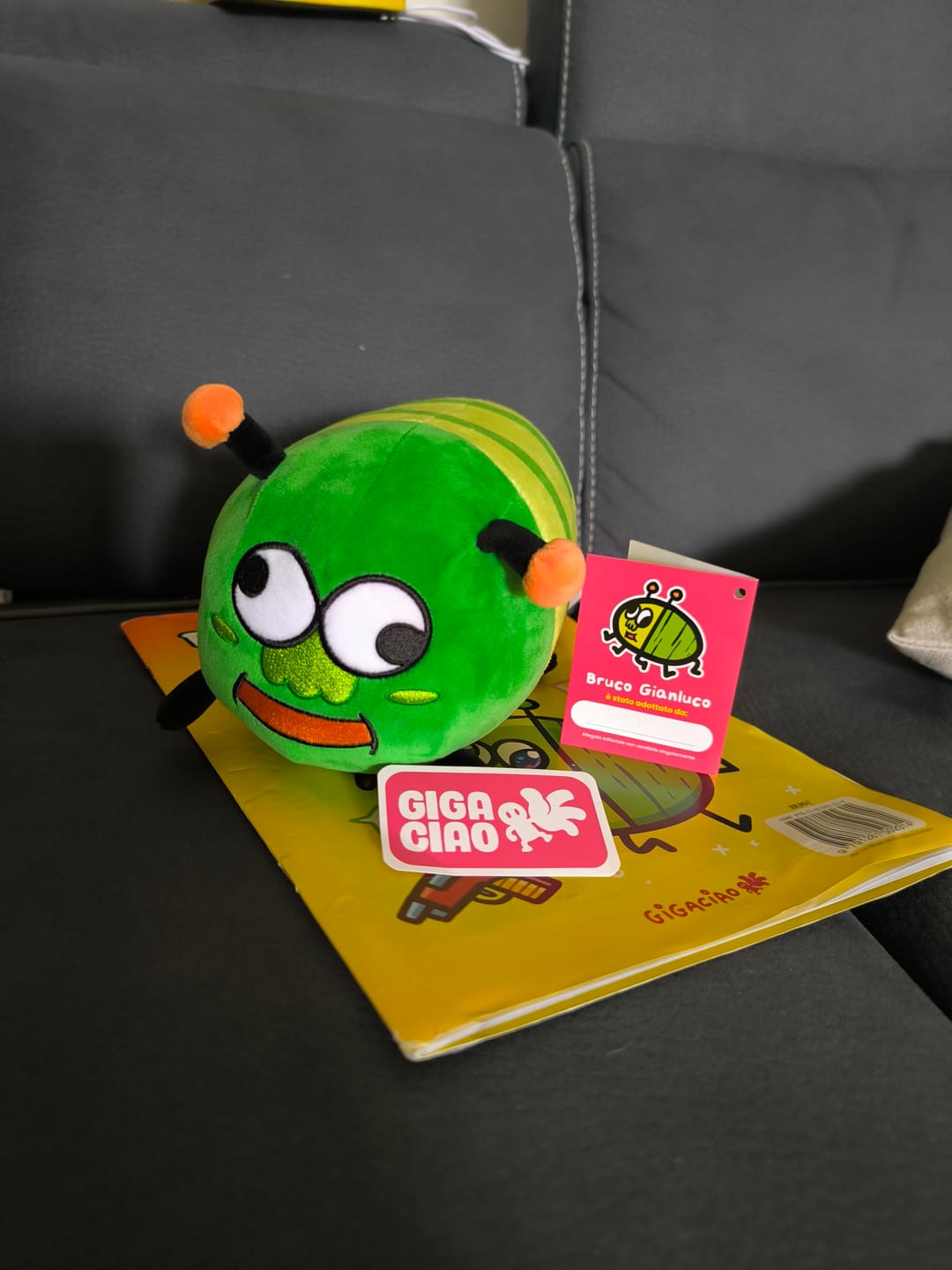 Customer photo review of Peluche Bruco Gianluco + Albo Fumetti e Canzoni!