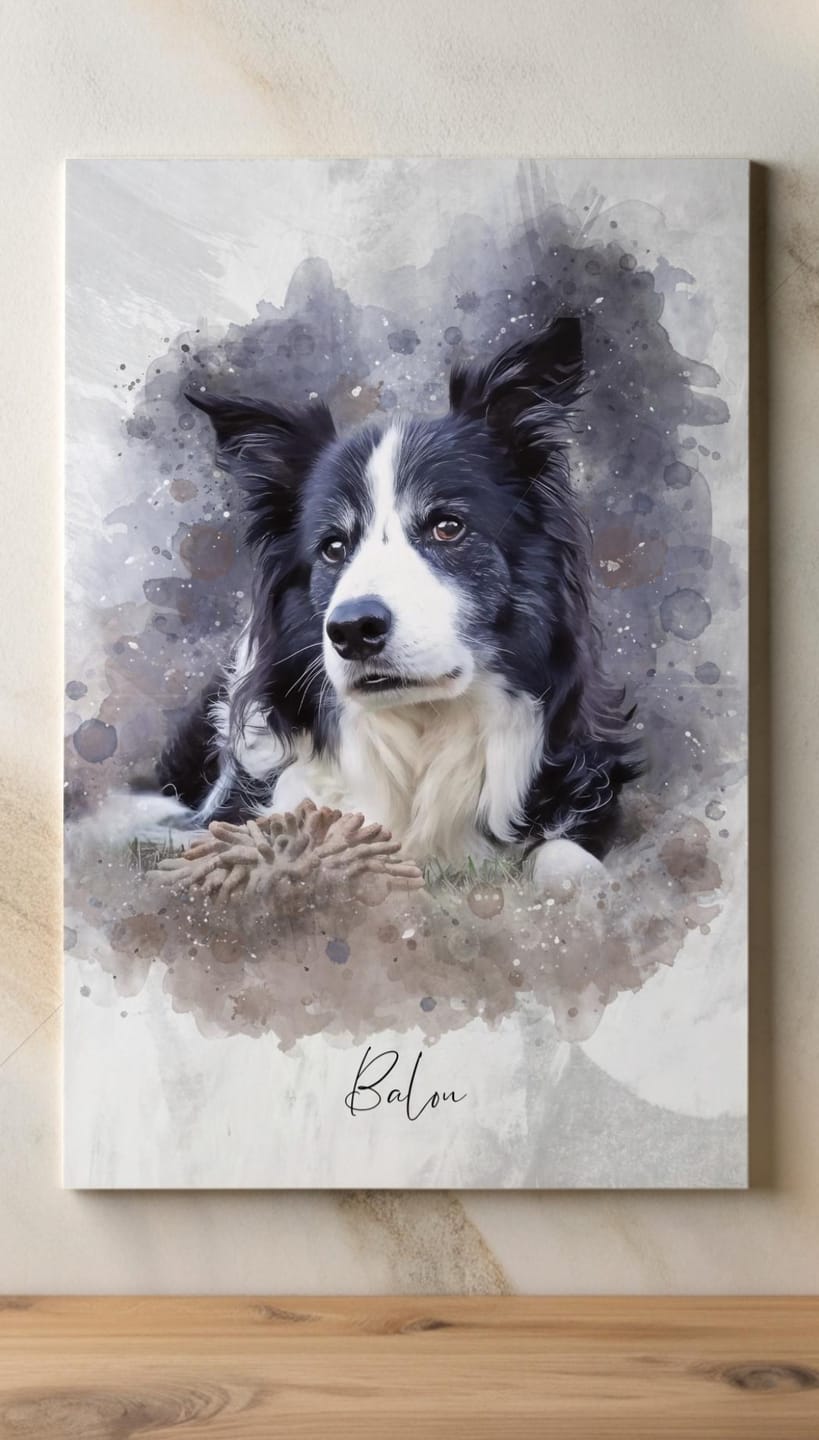 Customer photo review of Dein Hund als Aquarell Tierportrait | Geschenk für Hundebesitzer