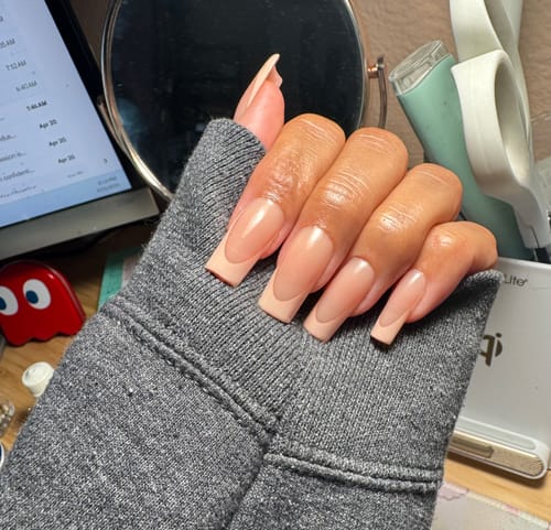 Customer photo review of XCOATTIPS® French - Peach Long Square Pastel Tips