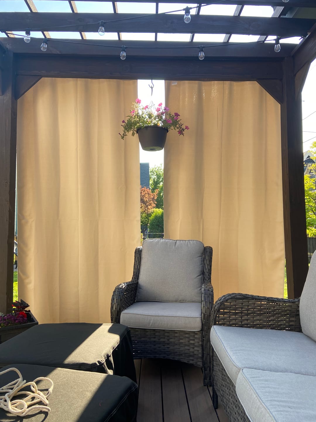 Customer photo review of Waterproof Grommet Top Patio Outdoor Curtain 1 Panel