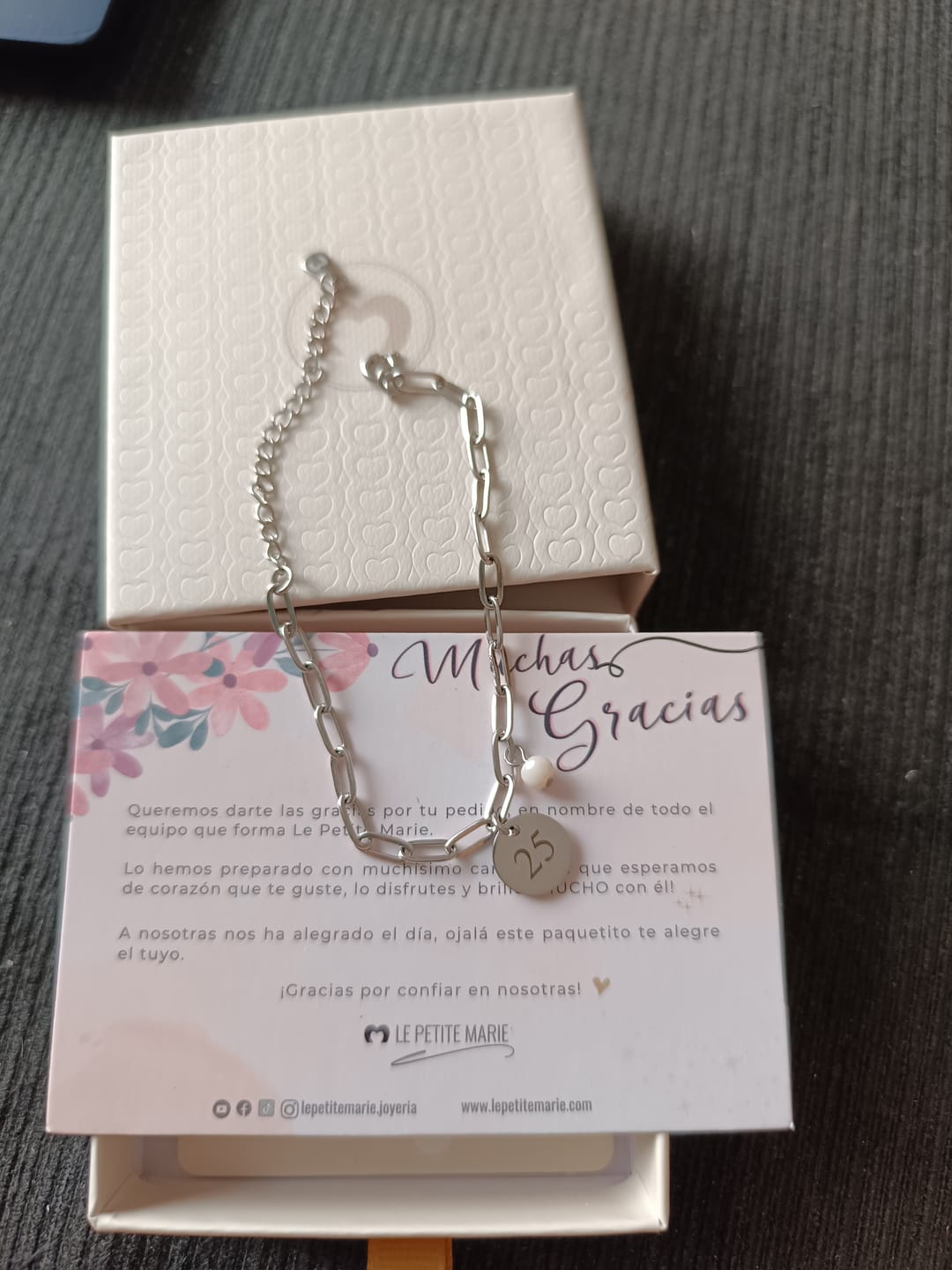 Customer photo review of Pulsera Alianza - Personalizado