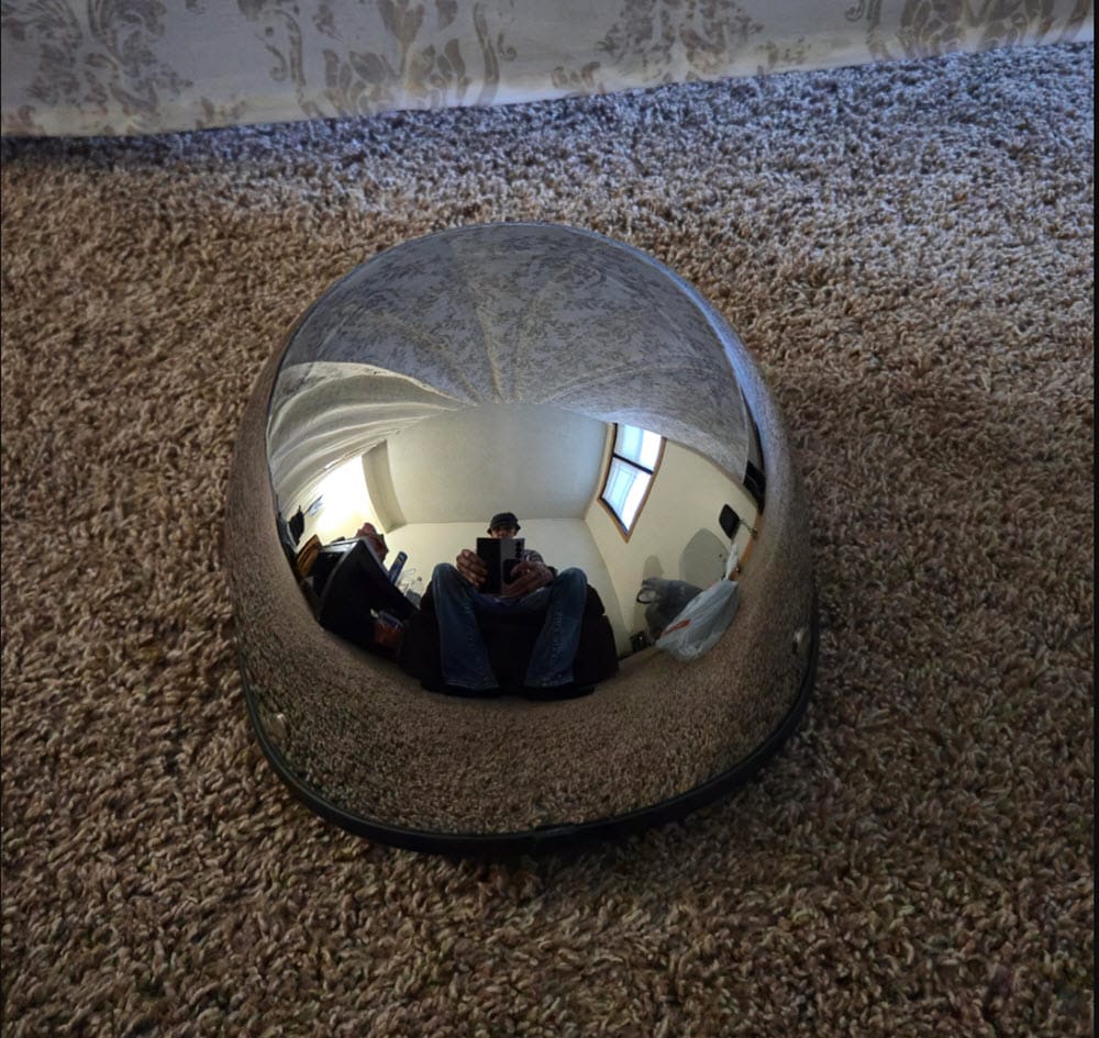 Customer photo review of Smallest Lightest SOA DOT Beanie Helmet / Chrome