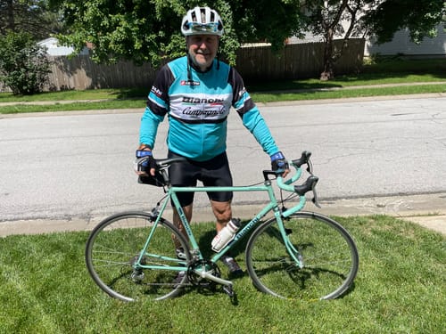 Customer photo review of Campagnolo Bianchi Short Sleeve Cycling Kits