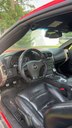 Customer photo review of Genuine Carbon Fiber Steering Wheel With Button Trim For C6 Corvette 2006-2011