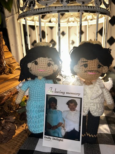 Customer photo review of Dolly® Personalized Couple Crochet Dolls