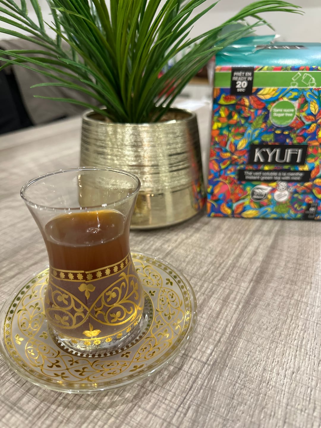 Customer photo review of Thé Vert Instantané À La Menthe - Sans Sucre