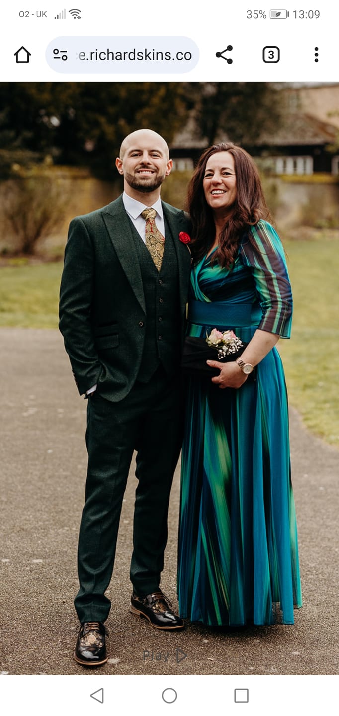 Customer photo review of Verity Green Ikat Print Maxi Gown