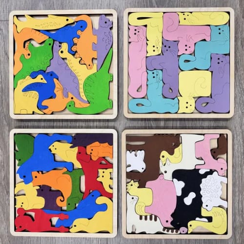 Customer photo review of Educational kids animals puzzle 4 bundle laser cut svg file