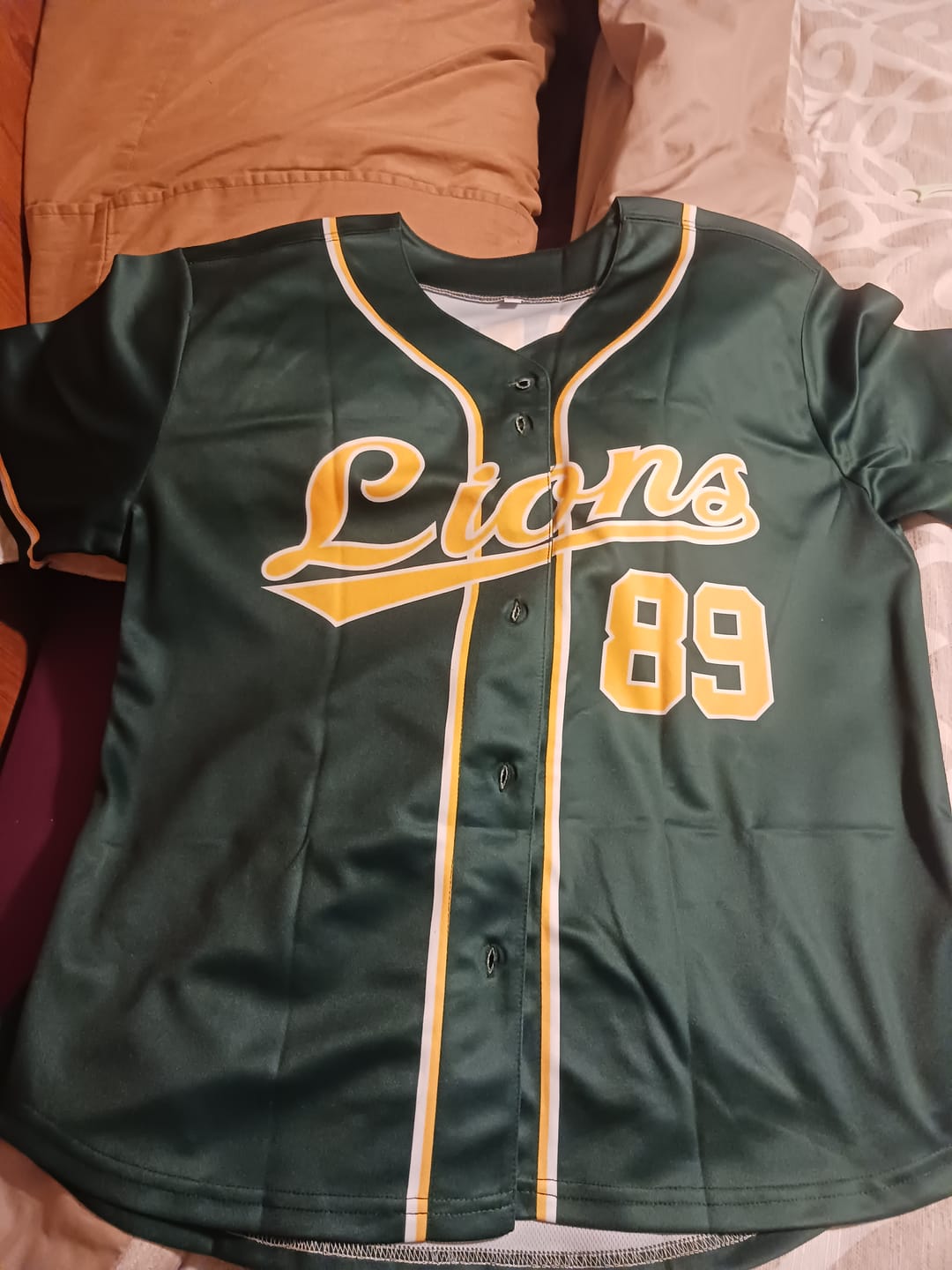 Customer photo review of Custom Green Gold-White Classic Style Authentic Baseball Jersey