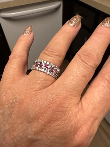 Customer photo review of Pave CZ Eternity Ring in Sterling Silver