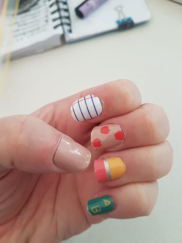 Customer photo review of Teacher's Pet | Nail Polish Wraps