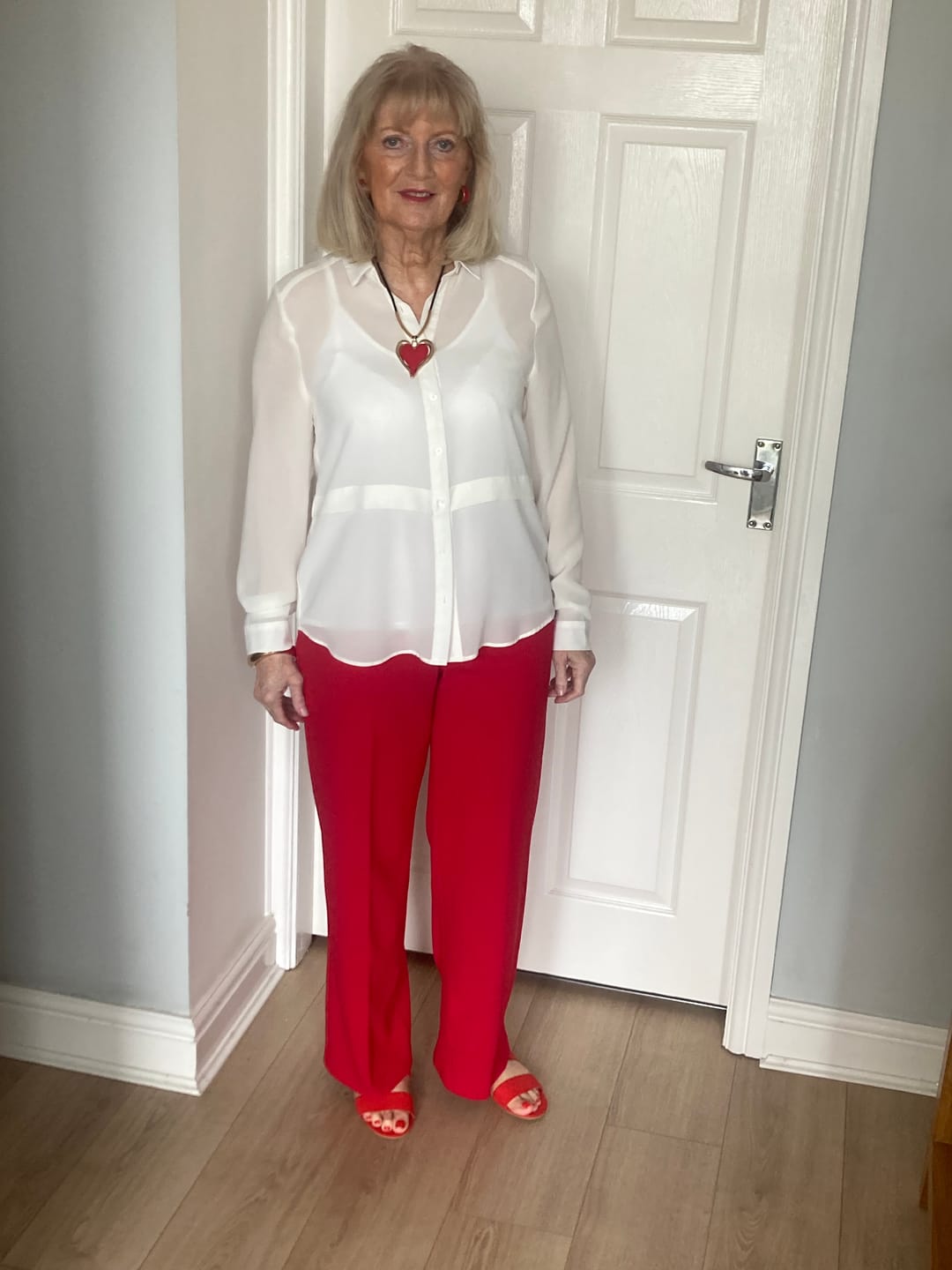 Customer photo review of Plain Red Scuba Crepe Stretch Jersey Fabric 4 Way Stretch