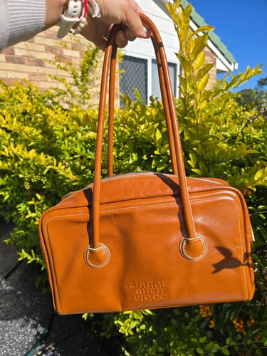 Customer photo review of SOFT BOSTON BAG - brown crinkle