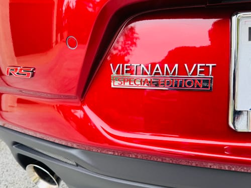 Customer photo review of Vietnam Vet Special Edition Metal Car Badge
