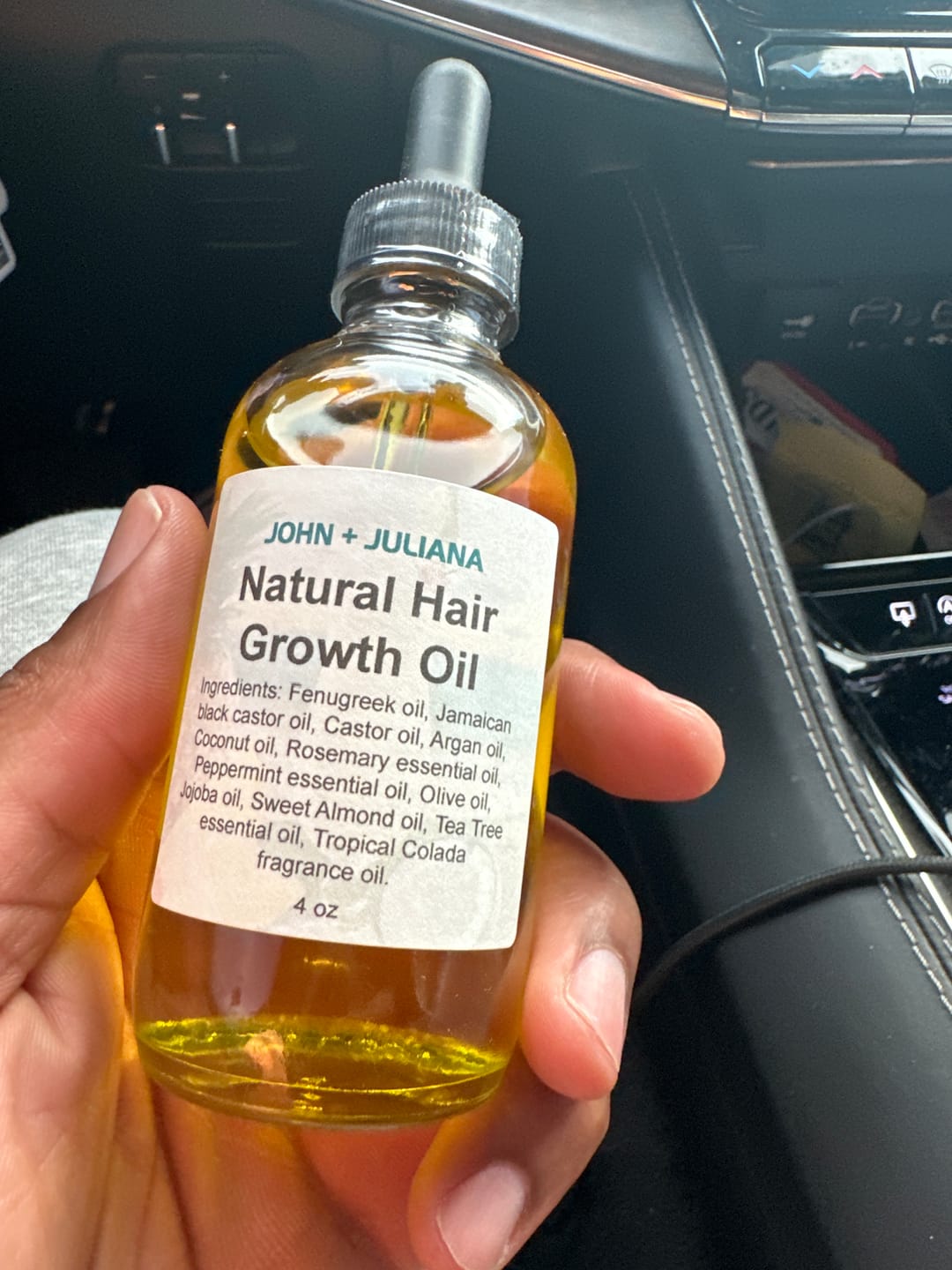 Customer photo review of J+J | Natural Hair Growth Oil | Grapefruit & Mangosteen