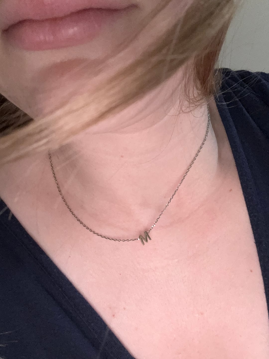 Customer photo review of The Original Initial Letter Necklace