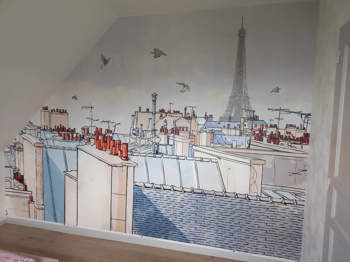 Papier peint panoramique sur mesure avec contraintes de mur - Kam & Léon