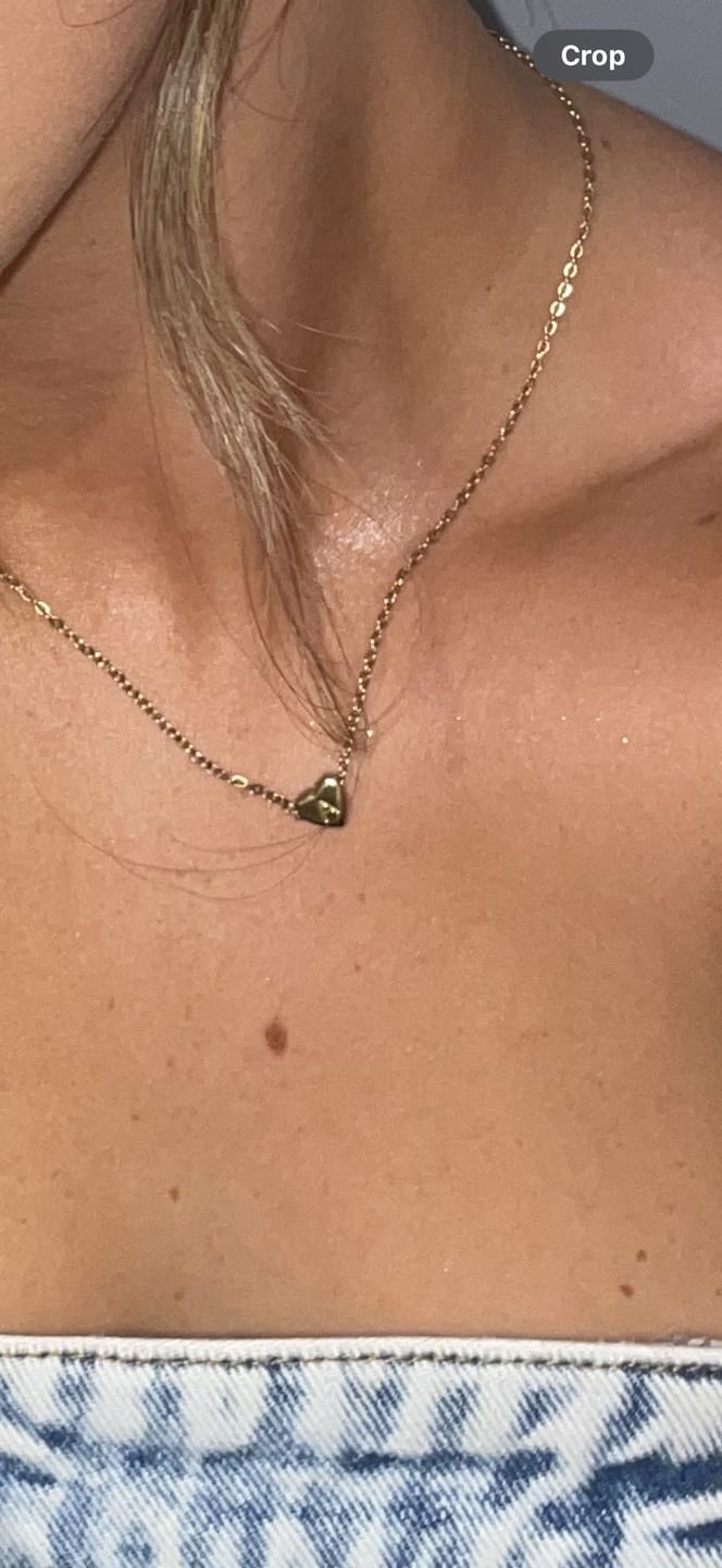 Customer photo review of initial heart necklace