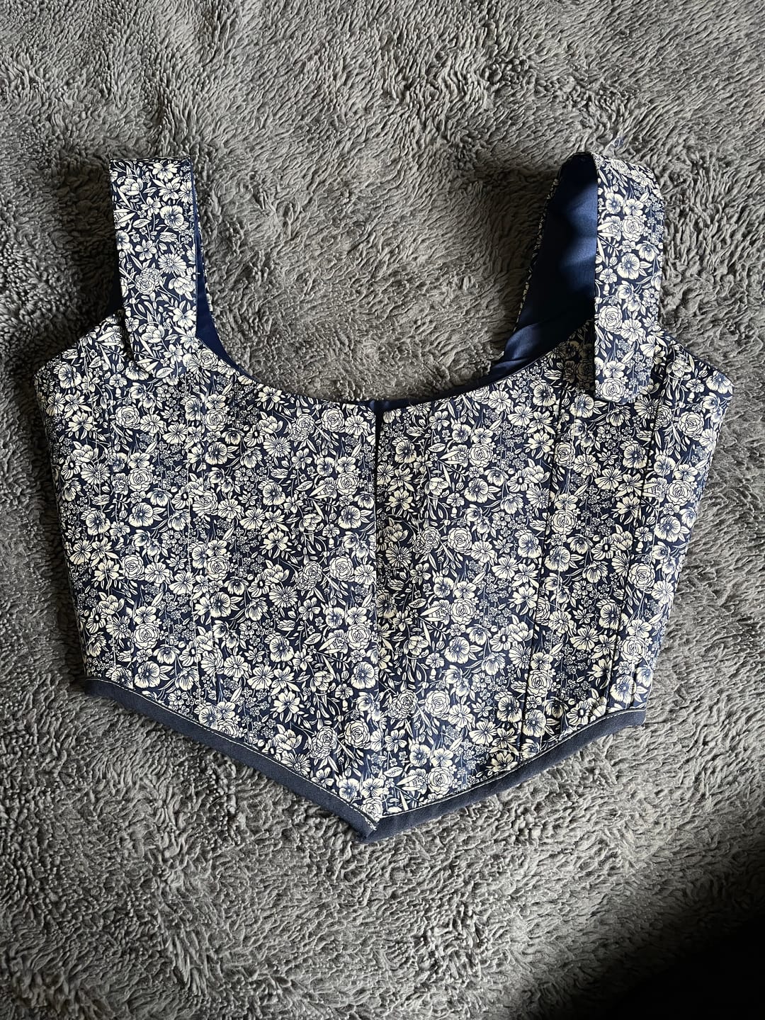 Customer photo review of Busy Floral Rose & Hubble Cotton Poplin Fabric