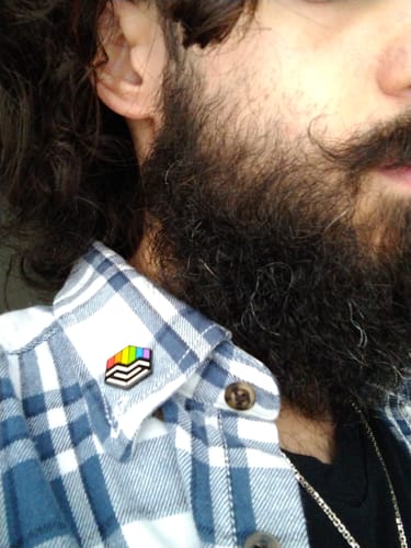 Customer photo review of Ally Flag - Love Cube Pin