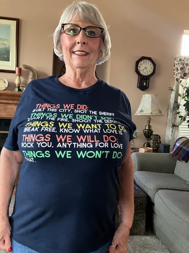 Customer photo review of Things We Did T-Shirt