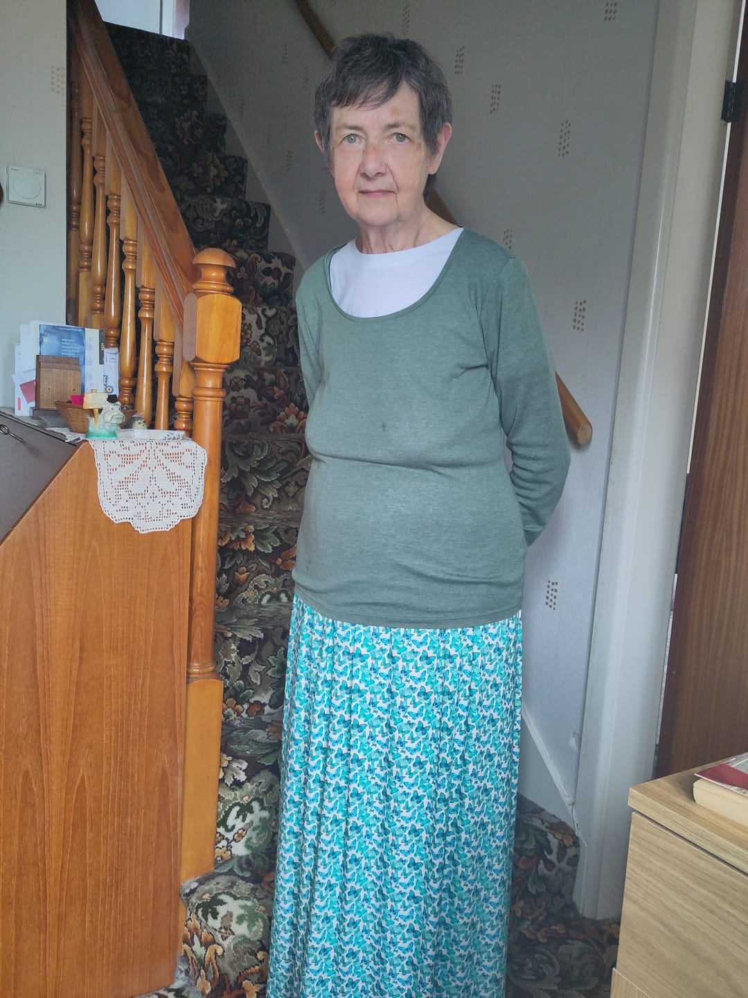 Customer photo review of Blue and Teal Butterflies Bamboo Jersey Fabric