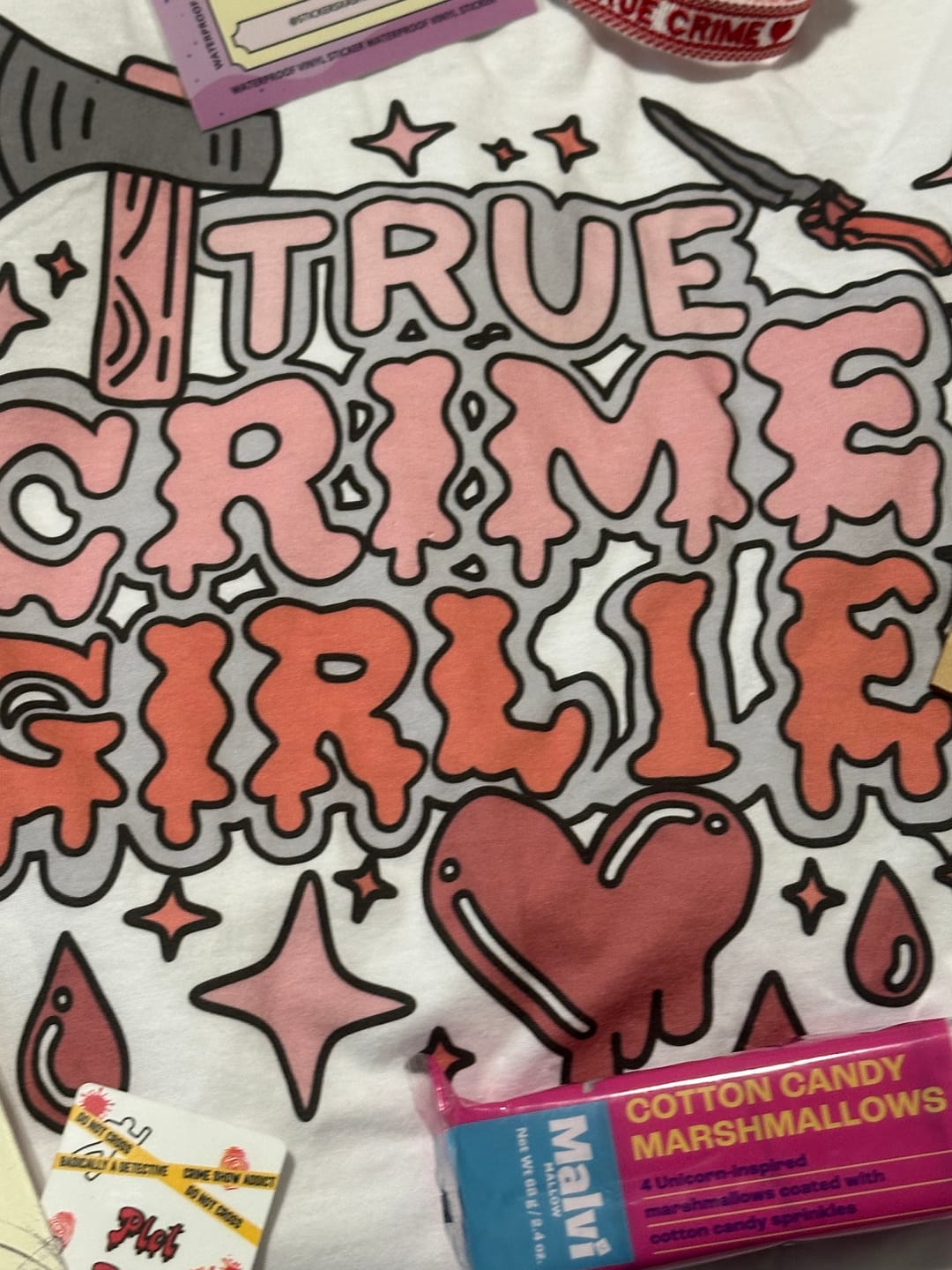 Customer photo review of Bi-monthly True Crime T-shirt Club Subscription