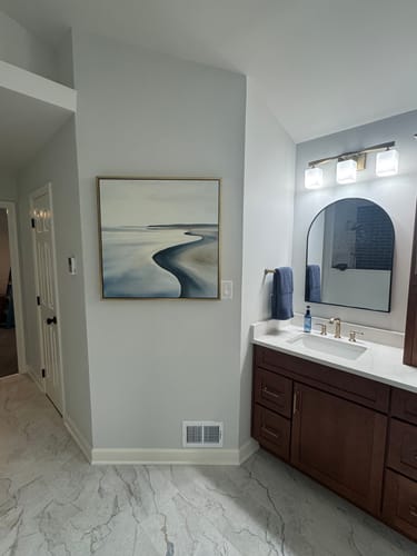 Customer photo review of Serene Coastline Canvas Art