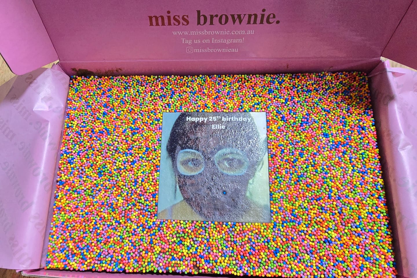 Customer photo review of Custom Image Brownie