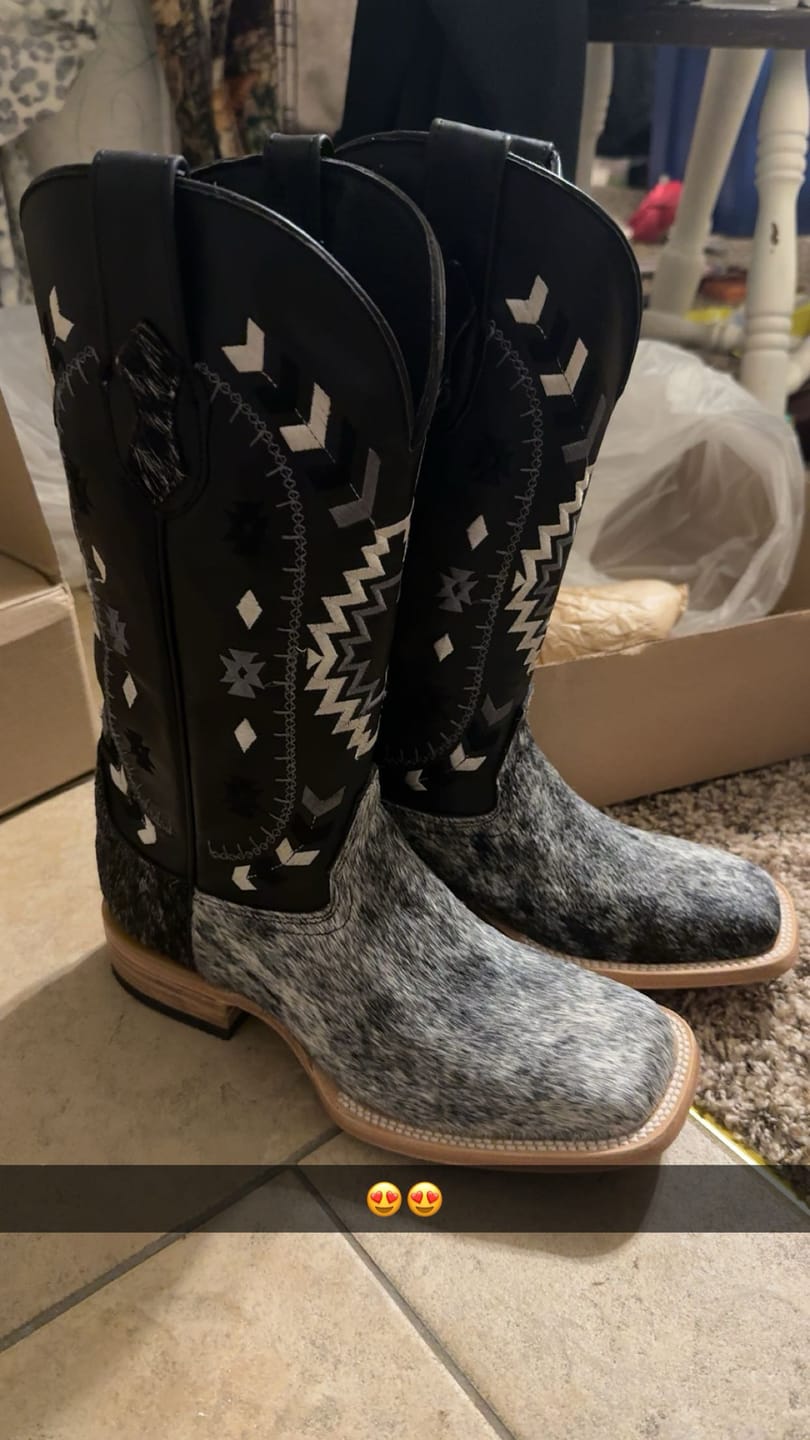 Customer photo review of Genuine Cowhide Boots - Square Toe
