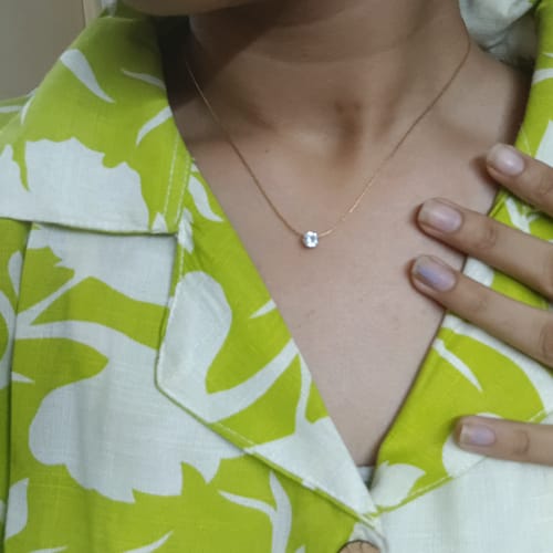 Customer photo review of Delicate Diamond Studded Necklace