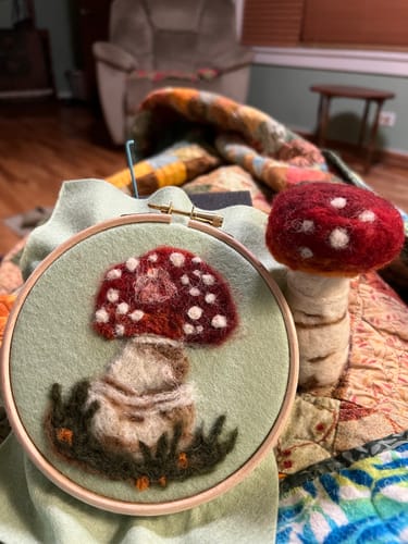 Customer photo review of Sophie Wheatley's Felted Fungi Supplies Box