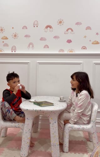 Customer photo review of Confetti Children's Table & Chair Set