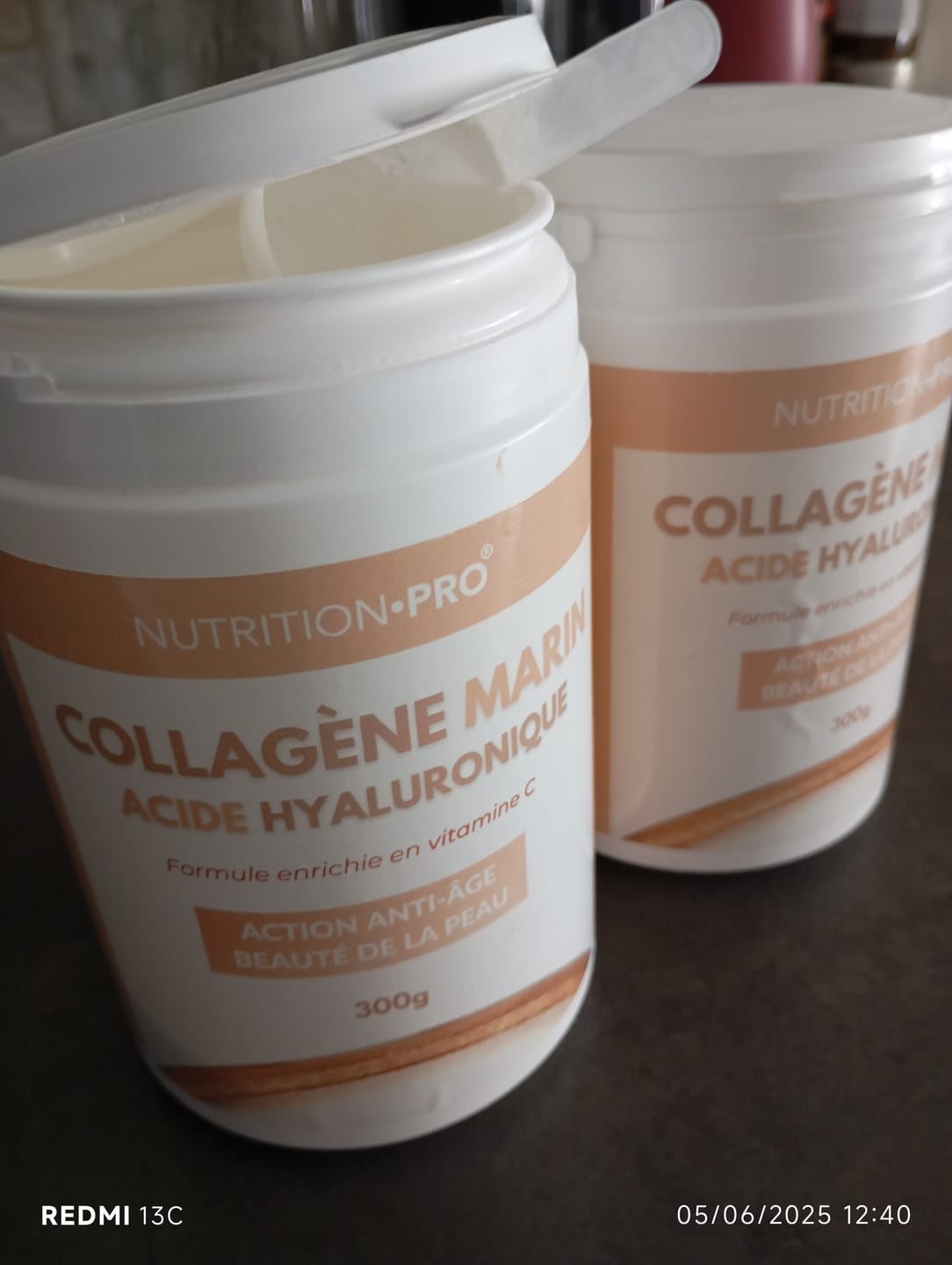 Customer photo review of COLLAGÈNE MARIN NATICOL® / ACIDE HYALURONIQUE (EN POUDRE) - 300G