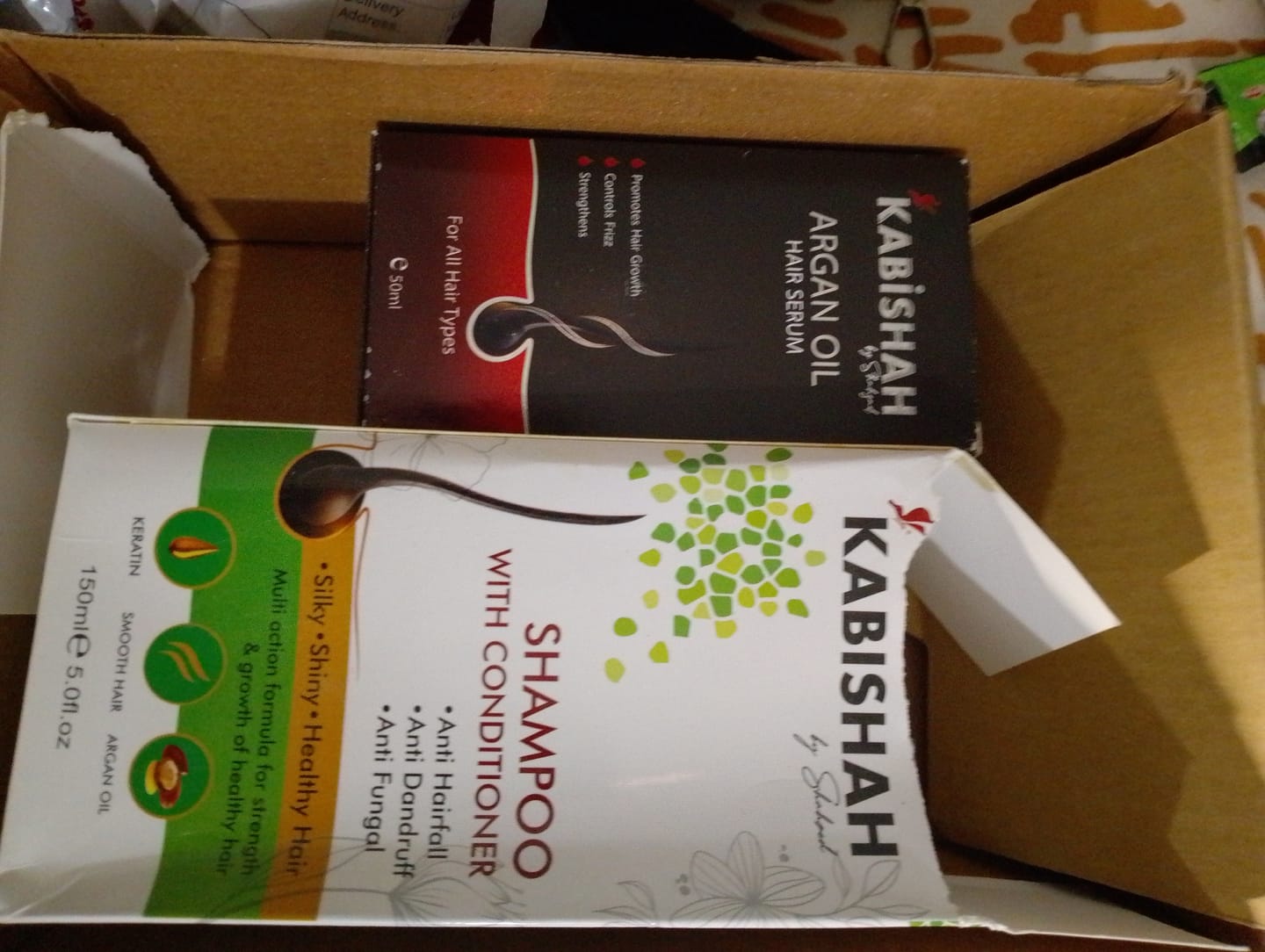 Customer photo review of Hair Care Bundle: Argan Oil Hair Serum + Shampoo