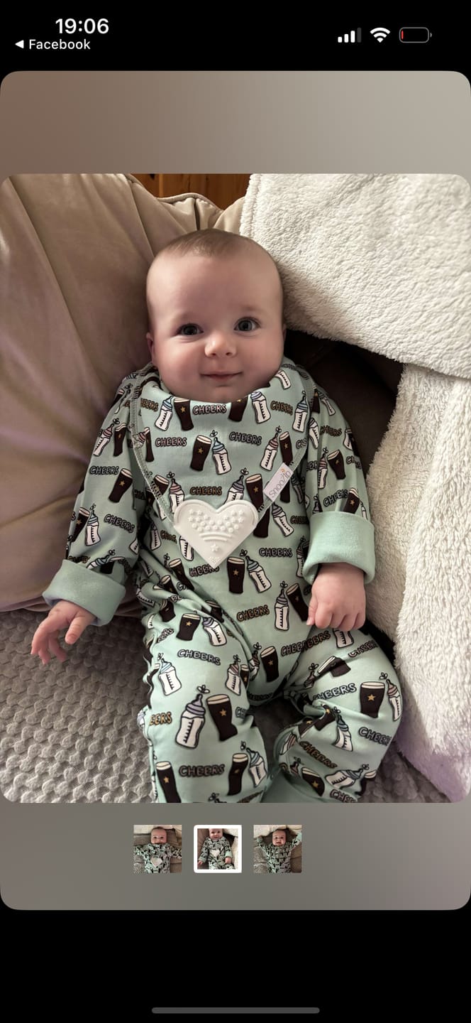 Customer photo review of Cheers Teething Bib