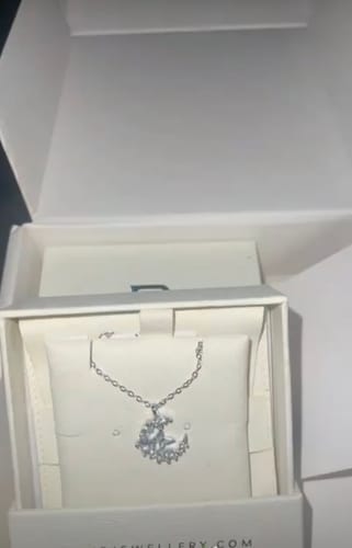 Customer photo review of Luna Crescent Necklace