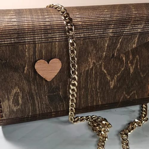 Customer photo review of Wooden handbag clutch purse laser cut svg file