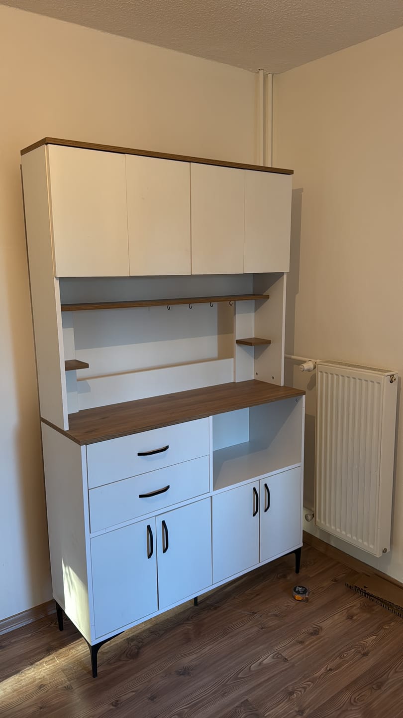 Customer photo review of Rani JE179 Çok Amaçlı Dolap 8 Kapaklı 2 Çekmeceli Kiler Mutfak Dolabı Beyaz - Sepet Ceviz