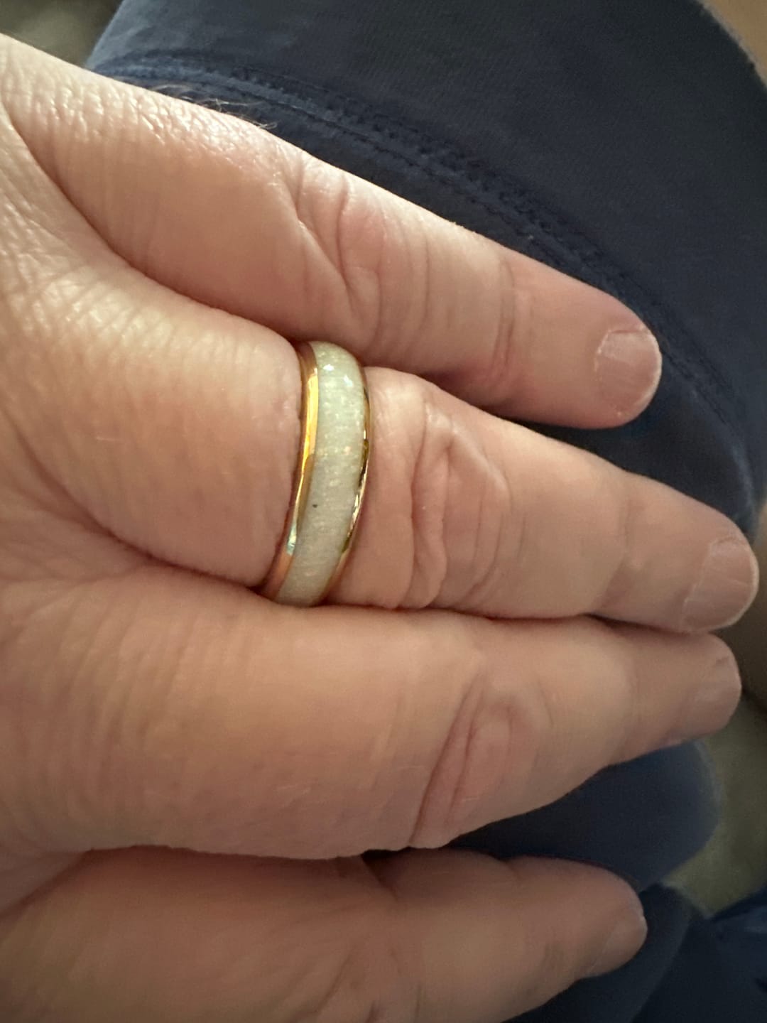 Customer photo review of The Golden White Opal Wonder Ring Set