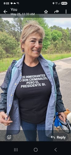 Customer photo review of Immigrants Spanish Unisex T-Shirt