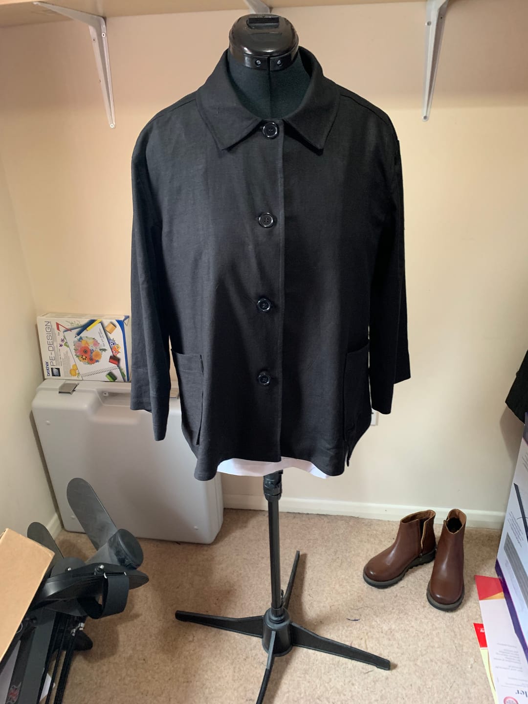 Customer photo review of Plain Italian Stretch Crepe Polyester Fabric