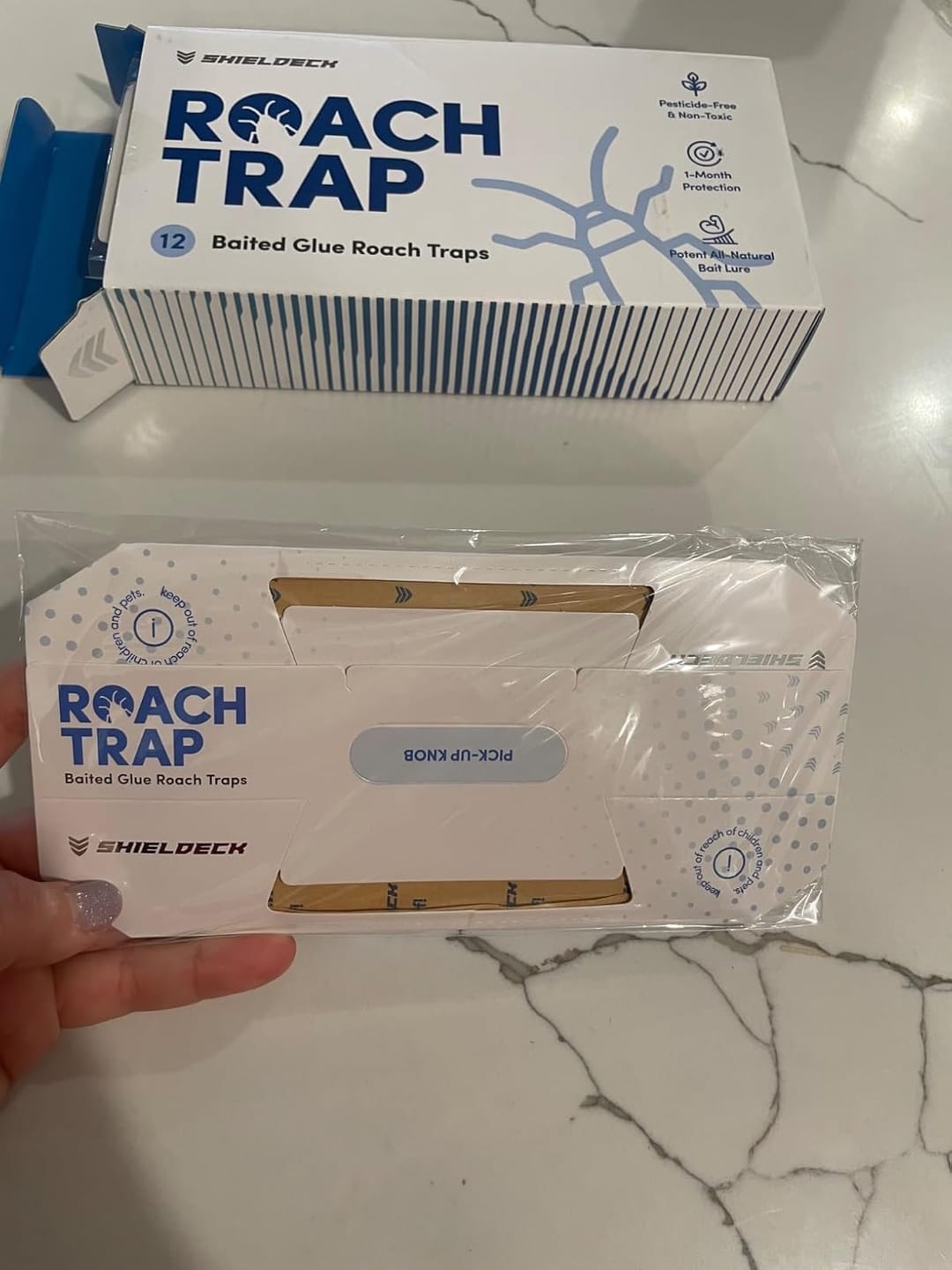 Customer photo review of Shieldeck Roach Traps Indoor (12 Pack)