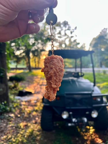 Customer photo review of Chicken Drumstick Keychain